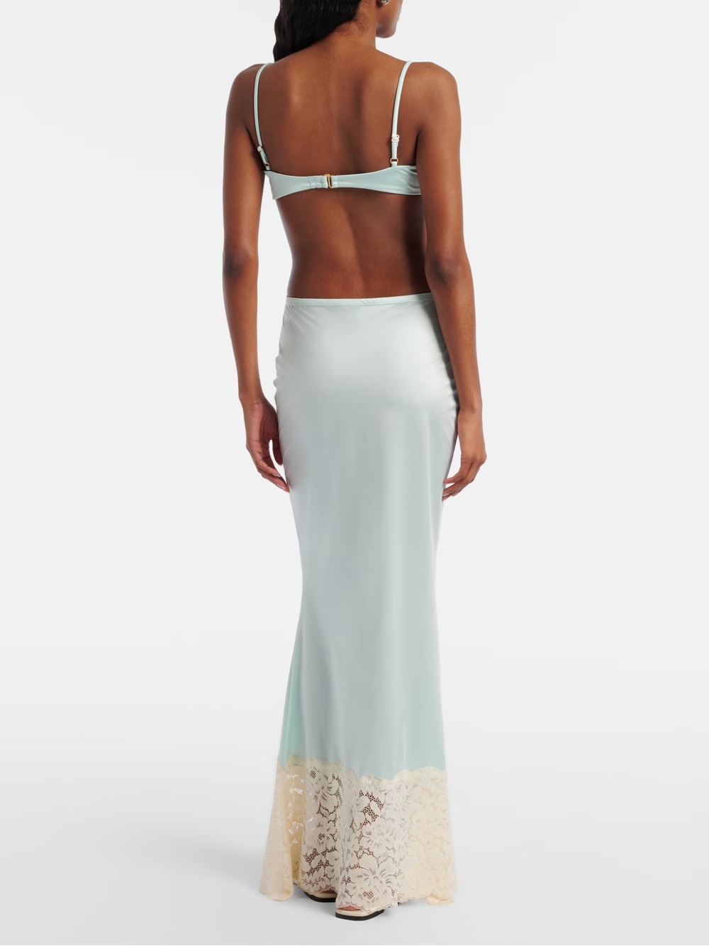 Montce Natalia lace-trimmed satin skirt - Picture 6 of 11